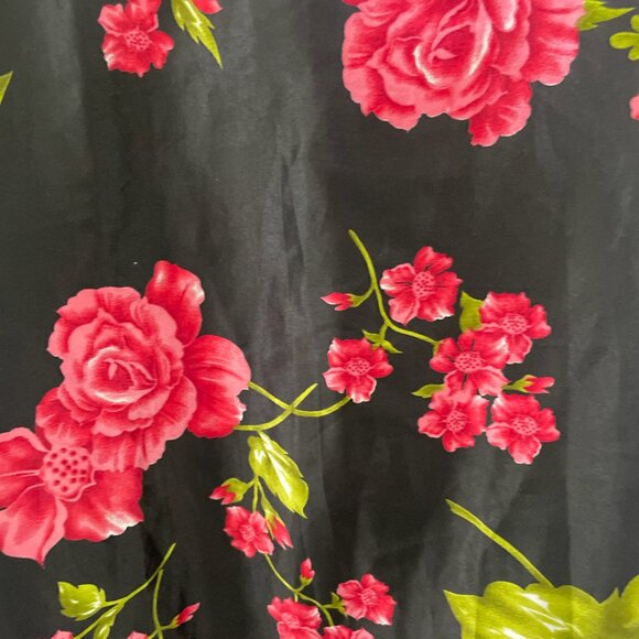 Floral Applique Night Time Gown Lounge Hipster Boho Girly Artsy Slip Mini Dress - Picture 4 of 7